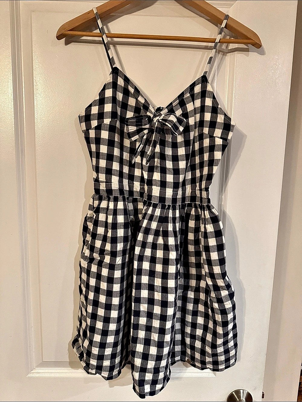 SUPERDRY Mini Dress Gingham in Black & White Size US6